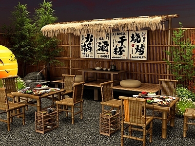 新中式火锅店 户外露营火锅店 民宿庭院火锅桌椅 庭院茅草亭 网红营地火锅店 庭院围炉煮茶