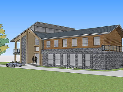 新中式展览馆建筑 展馆