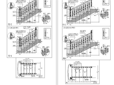 楼梯节点 楼梯整梯设计图 施工图