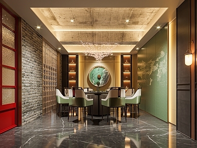 新中式中餐厅 新中式餐厅包间