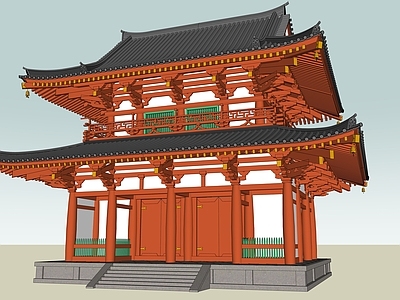 中式其他文化场馆 古代建筑 古代寺院 角楼