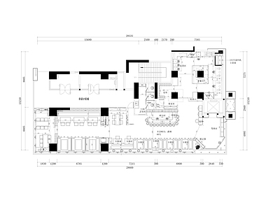 现代其他餐饮空间 印度餐厅平面方案 施工图