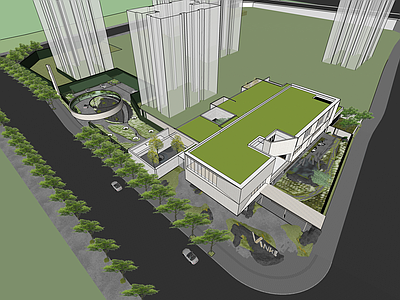 现代简约小区建筑 示范区 售楼处 城市展览馆 文化中心 城市会客厅