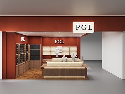 新中式复古珠宝店 复古商场珠宝店