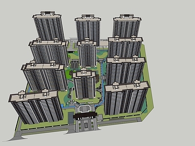 现代小区建筑 现代风格