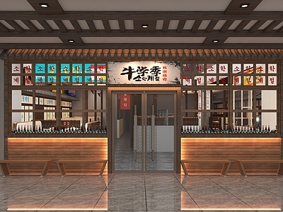 日式现代门头 火锅店门头 餐饮门头