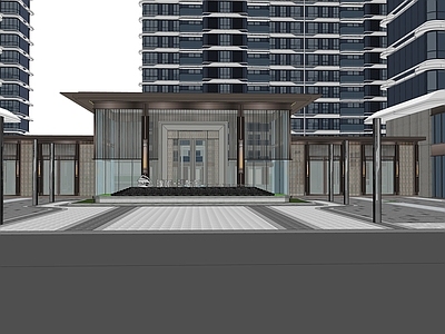 现代小区建筑 小区带景观