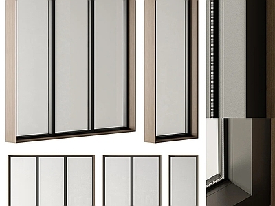 现代玻璃木制窗