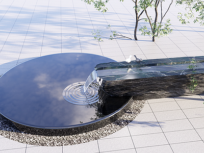 现代水景 现代景观石 水钵 禅意水景 置石小品 石头水景