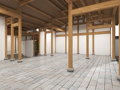 新中式中式古建 中式建筑室内 建筑举架 古建结构