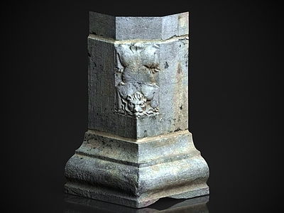 现代艺术风格建筑 石柱子 石像 古代建筑