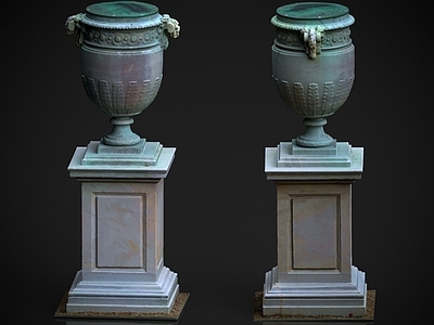现代艺术风格建筑 古代摆件