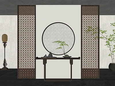 新中式隔断 新中式玄关隔断 花格隔断