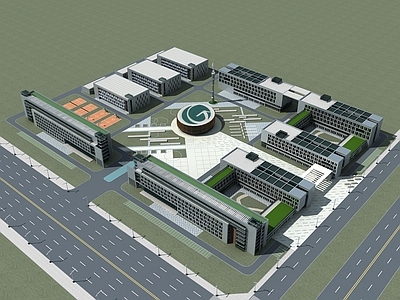 现代鸟瞰规划 现代 移动 基地