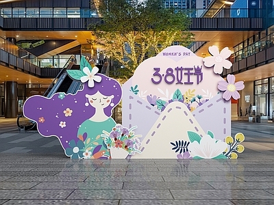 现代美陈 三八女神节 妇女节美陈 商场美陈