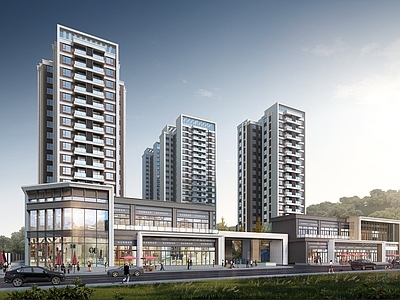 现代其他商业建筑 小区临街商业
