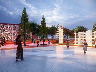 现代工业广场景观 798艺术区 工业建筑 创意园