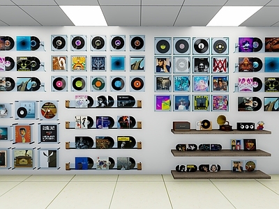 现代艺术装置 唱片 黑胶唱片 唱片机