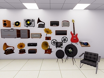 现代其他摆件 唱片播放器 音响 收音机 唱片机