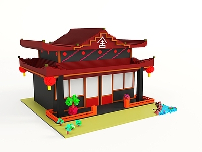 中式古建 古建 卡通建筑 中式建筑