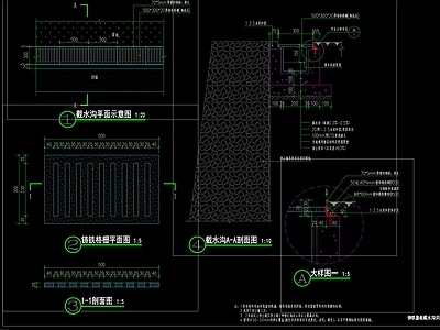 综合景观图库 截水沟 铸铁篦子水沟 排水沟 施工图