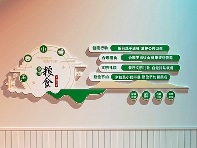 现代文化墙 校园文化墙 食堂文化墙 粮食文化墙