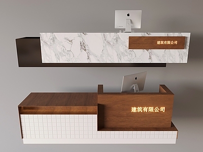 中古吧台 实木吧台大理石 服务台公司前台 中古风吧台接待台