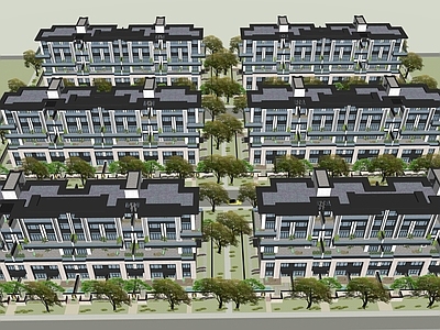 现代新中式多层住宅 洋房规划 洋房