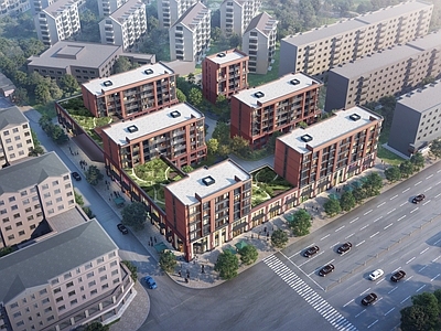 现代新中式多层住宅 住宅规划 住宅沿街商业