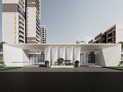 现代小区建筑 大门