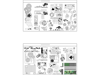 现代综合植物图库 枯山水庭院景观 施工图