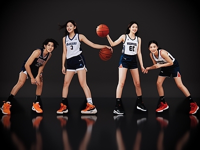 女人 2D现代运动人 蓝球运动 篮球美女 运动人物 现代人物