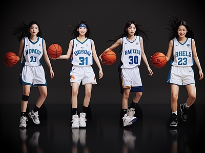 女人 2D现代运动人 篮球运动 篮球美女 运动人物 现代人物
