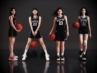 女人 2D现代运动人 篮球运动 篮球美女 现代人物 运动人物
