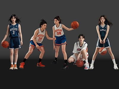 女人 2D现代运动人 篮球运动 篮球美女 现代人物 运动人物
