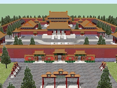 中式古建筑 圆明园 圆明园鸿慈永祜