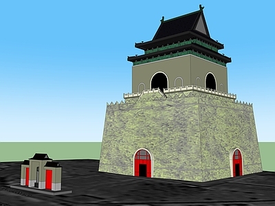 中式古建筑 钟楼 城楼