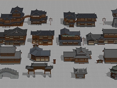 中式古建筑 中式宋代风格古建