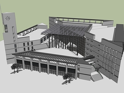 现代图书馆建筑 福州大学图书馆 展览馆 美术馆 艺术展厅