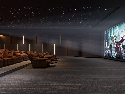 现代简约电影院 电影院 放映室 vip电影院 vip放映室