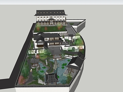 中式古建筑 中式院子 中式康养中心