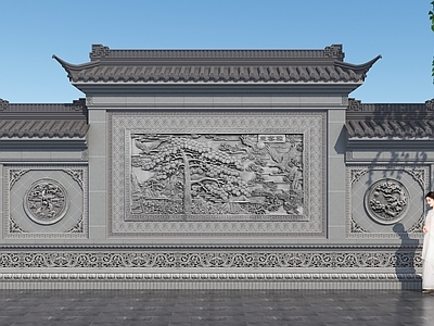 中式景墙 影壁 照壁 景观墙 庭院景墙 古建