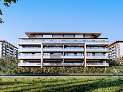 新中式现代多层住宅 叠拼别墅