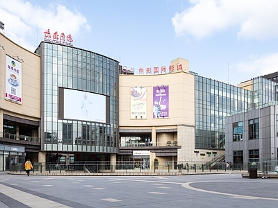 现代街道外景 商业街外景