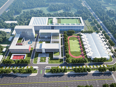 现代学校外观 现代体育运动学校