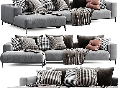 现代简约三人沙发 休闲沙发 直排沙发