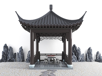 中式亭子 四角亭 景观亭 凉亭 景观小品 古建