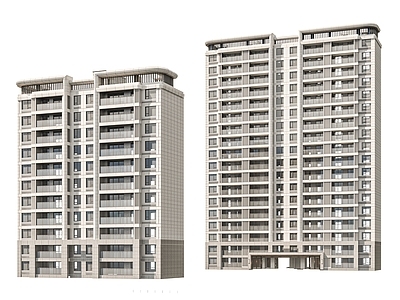 现代多层住宅 小区建筑 高层住宅 高端住宅 小区居民楼 公寓楼