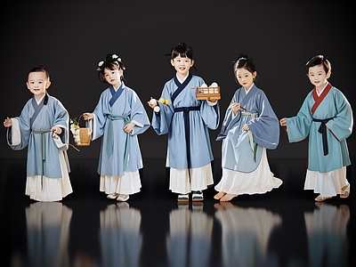 儿童 2D古装儿童 宋代孩童 宋朝童男童女 古装人物 古装小孩子