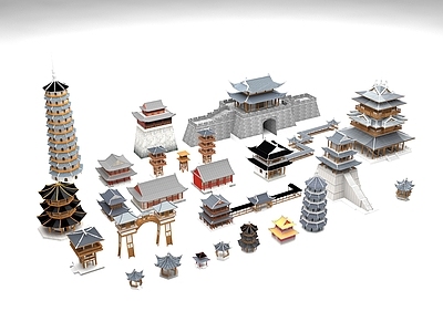 中式其他公共建筑 古建 塔 城墙 楼阁